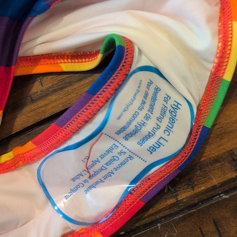 Michael Kors Rainbow Stripe One Piece Bathing Suit Swim Suit